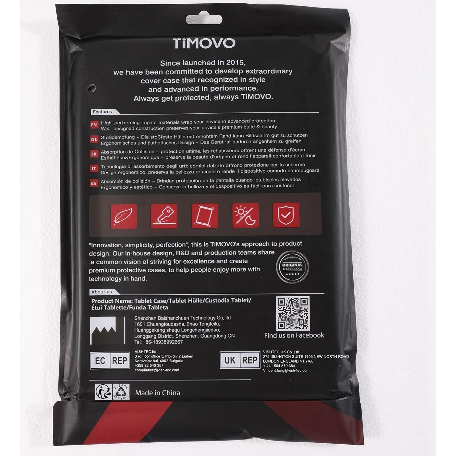 Funda TiMOVO para iPad A16 11" 2025 y 10.9" 2022 Azul