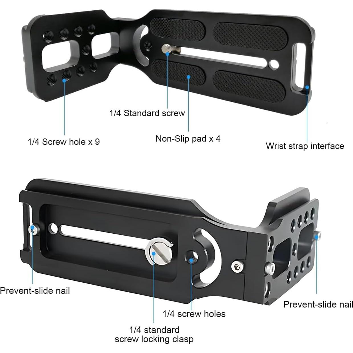 DSLR Camera L Bracket with 1/4‘ Quick Release Vertical Horizontal Switching Tripod Plate Vertical Horizontal Compatible with Canon Nikon Sony DJI Osmo Ronin Zhiyun Stabilizer Tripod Monopod