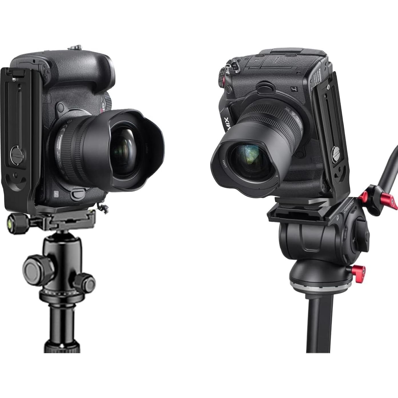 DSLR Camera L Bracket with 1/4‘ Quick Release Vertical Horizontal Switching Tripod Plate Vertical Horizontal Compatible with Canon Nikon Sony DJI Osmo Ronin Zhiyun Stabilizer Tripod Monopod