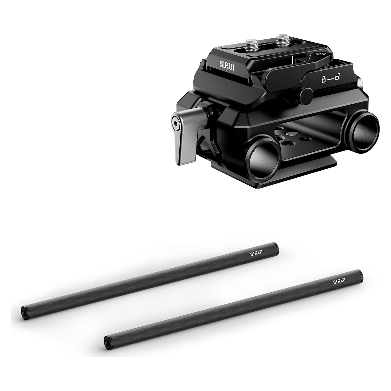 Sistema de Soporte de Riel 15mm SIRUI con Placa ARCA y Varillas de Carbono 30cm