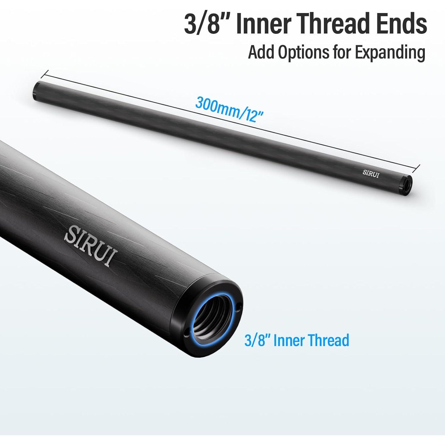 Sistema de Soporte de Riel 15mm SIRUI con Placa ARCA y Varillas de Carbono 30cm