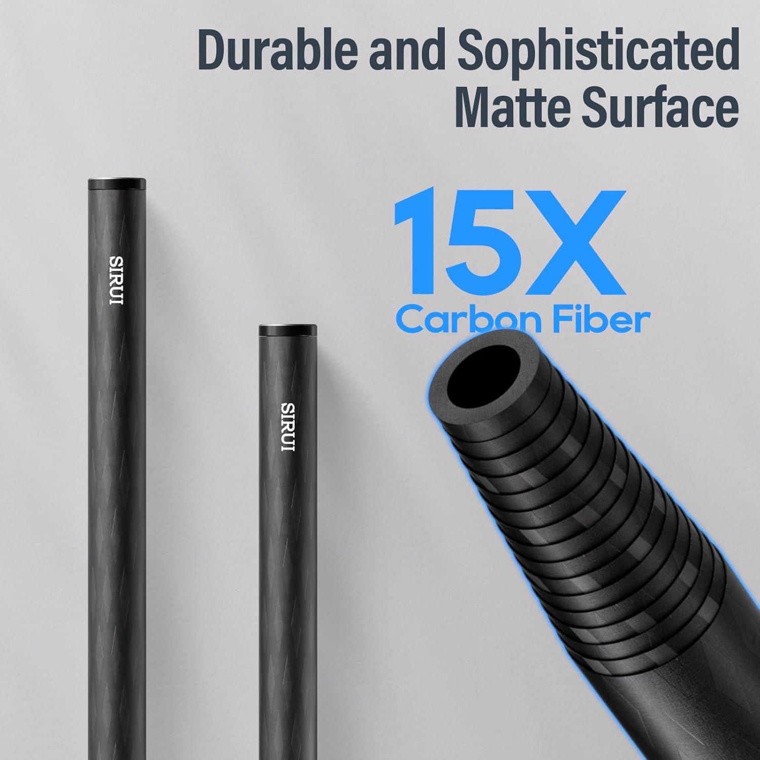 Sistema de Soporte de Riel 15mm SIRUI con Placa ARCA y Varillas de Carbono 30cm