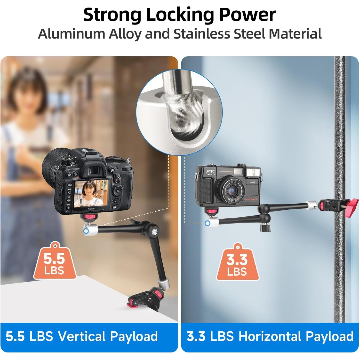 Brazo Mágico HEMMOTOP MS02 28 cm Carga 2.5 kg Ajustable