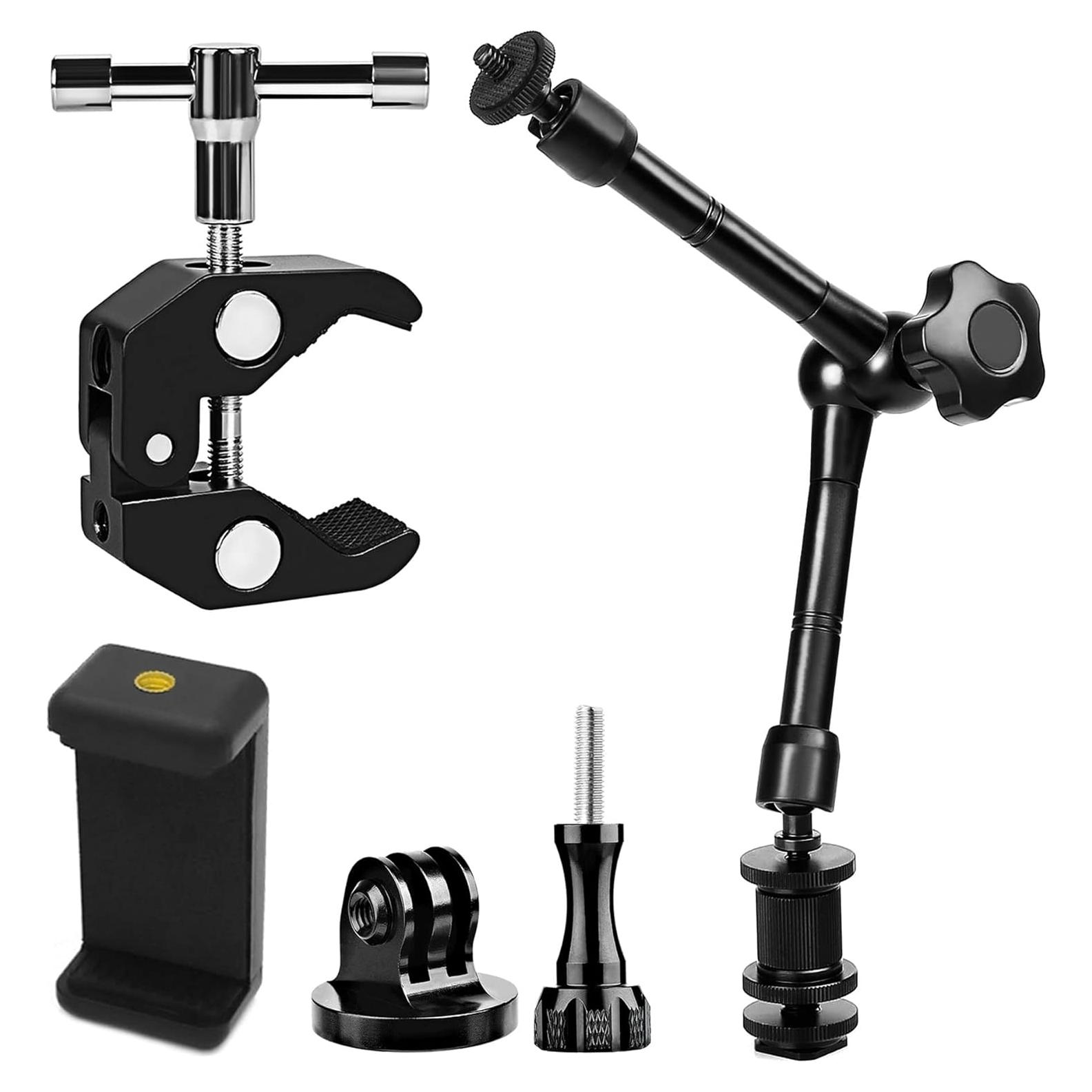 Brazo Mágico de Cámara Liveda 28 cm Ajustable con Abrazadera