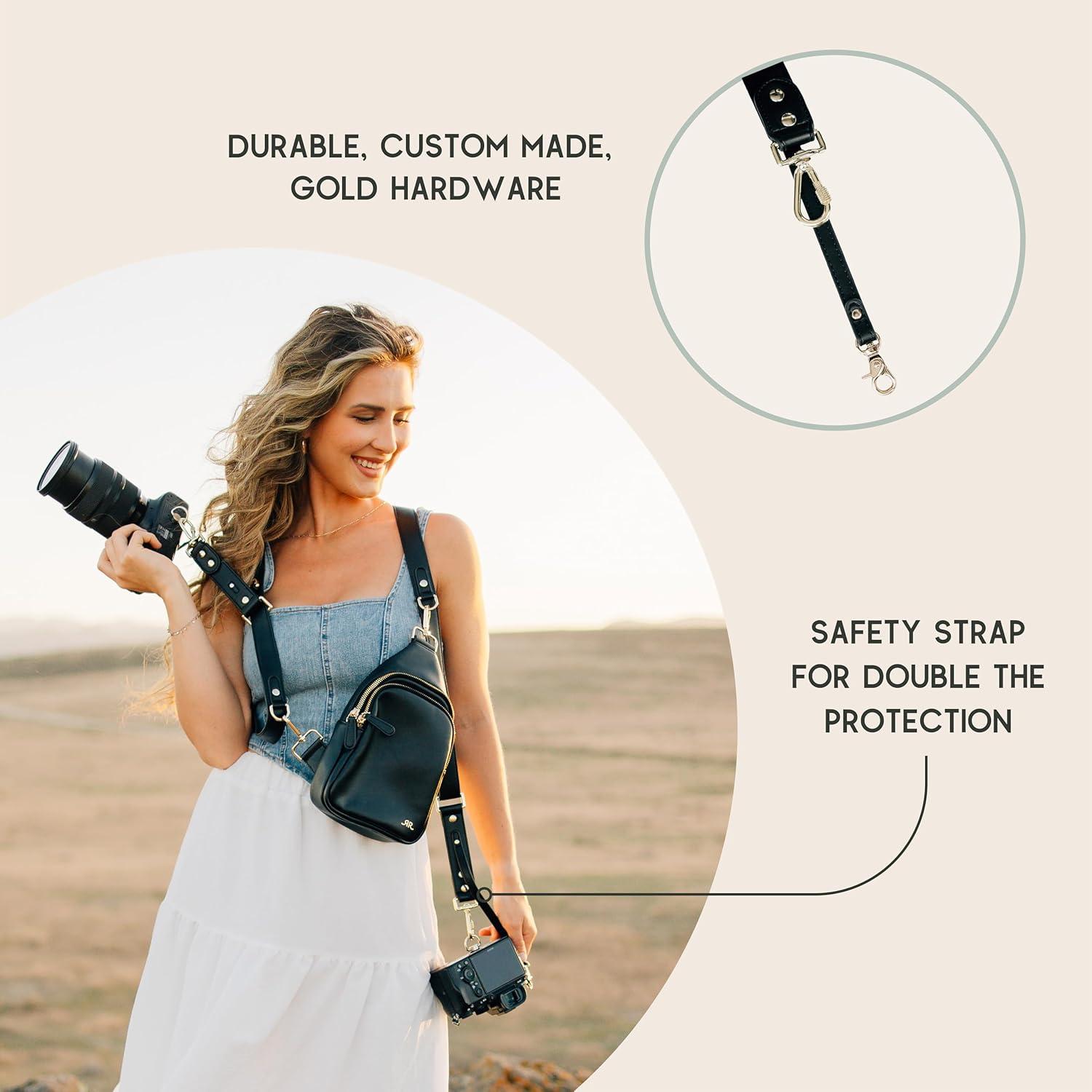 Arnés Doble para Cámara Ruby+Rae con Bolsa Cruzada Gris