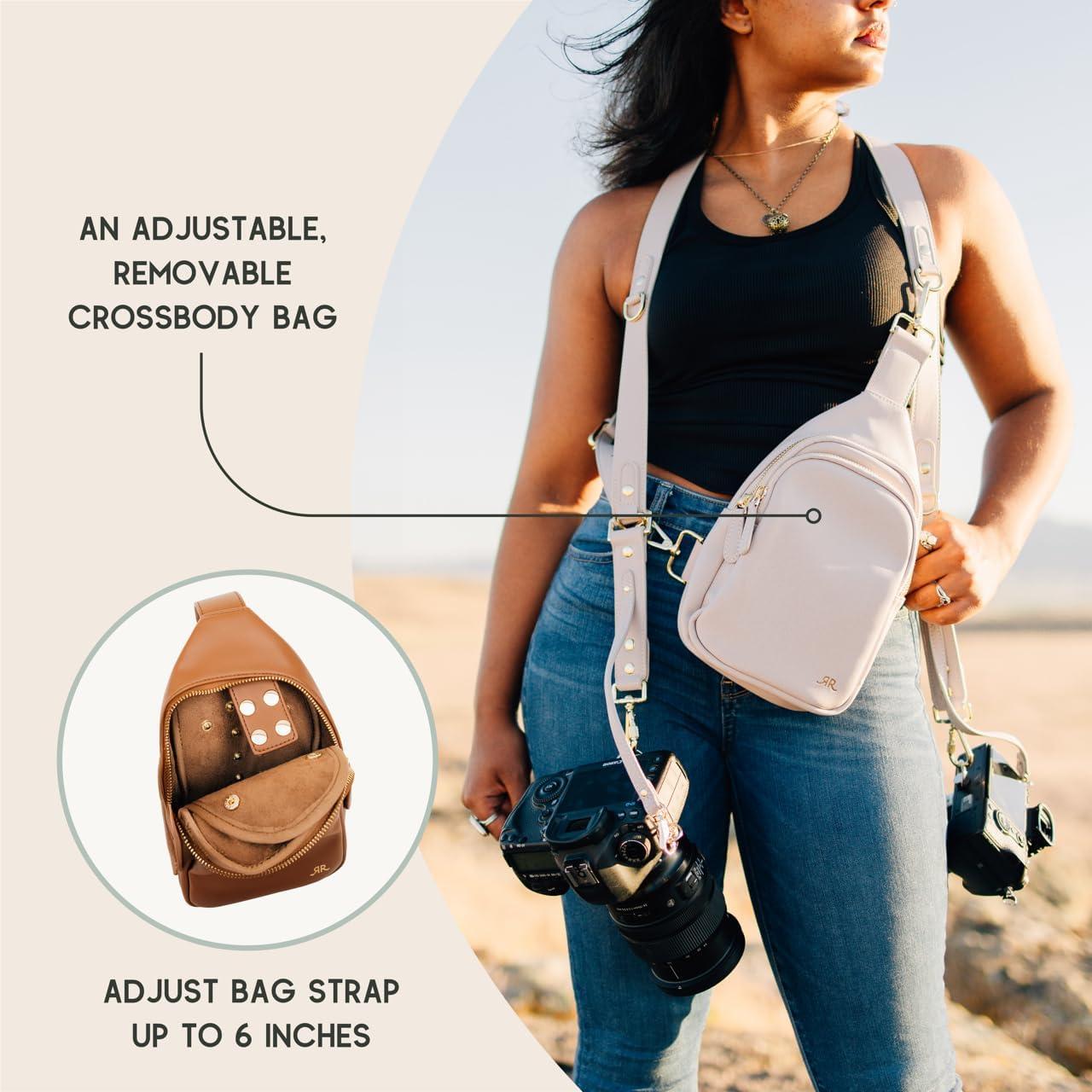 Arnés Doble para Cámara Ruby+Rae con Bolsa Cruzada Gris