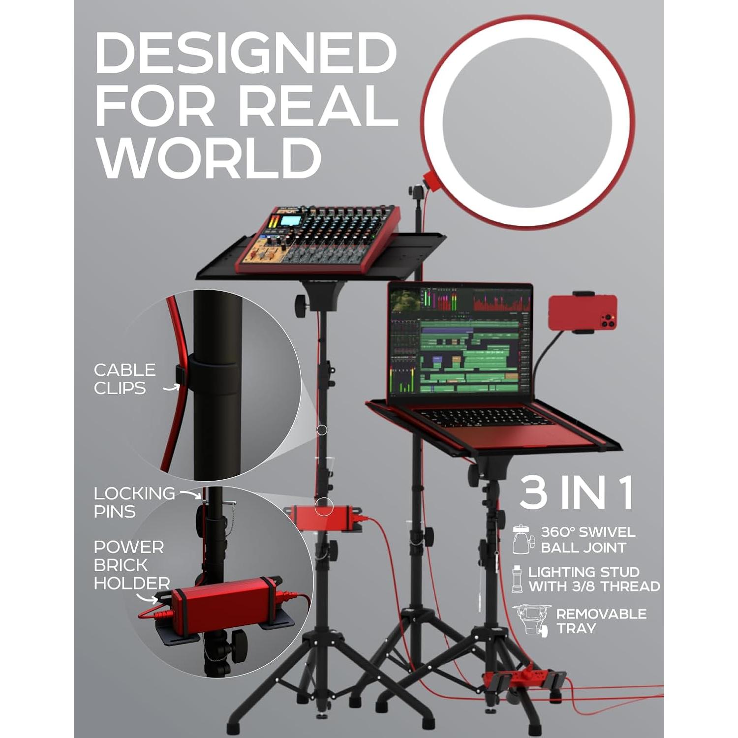 Soporte de trípode ajustable PropVue para proyector y laptop