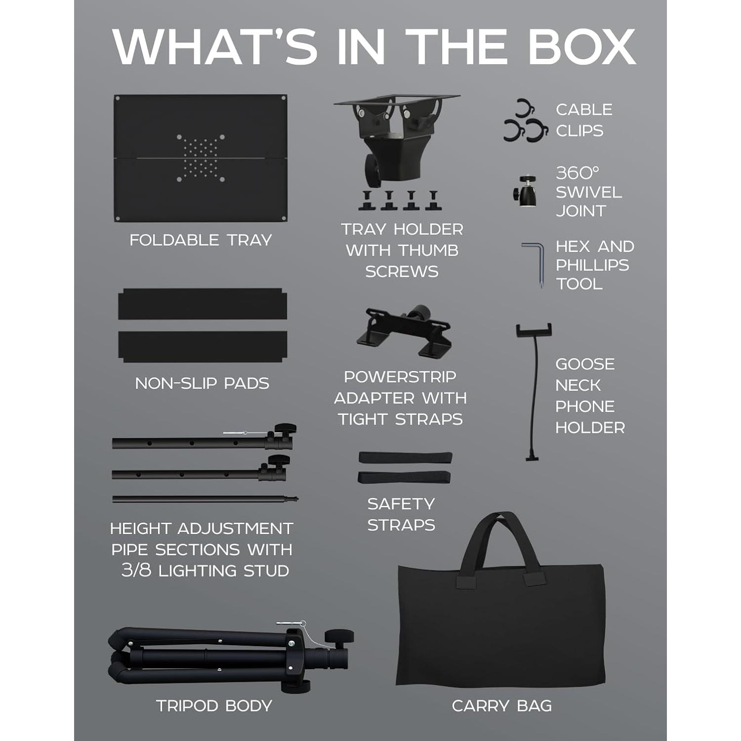Soporte de trípode ajustable PropVue para proyector y laptop