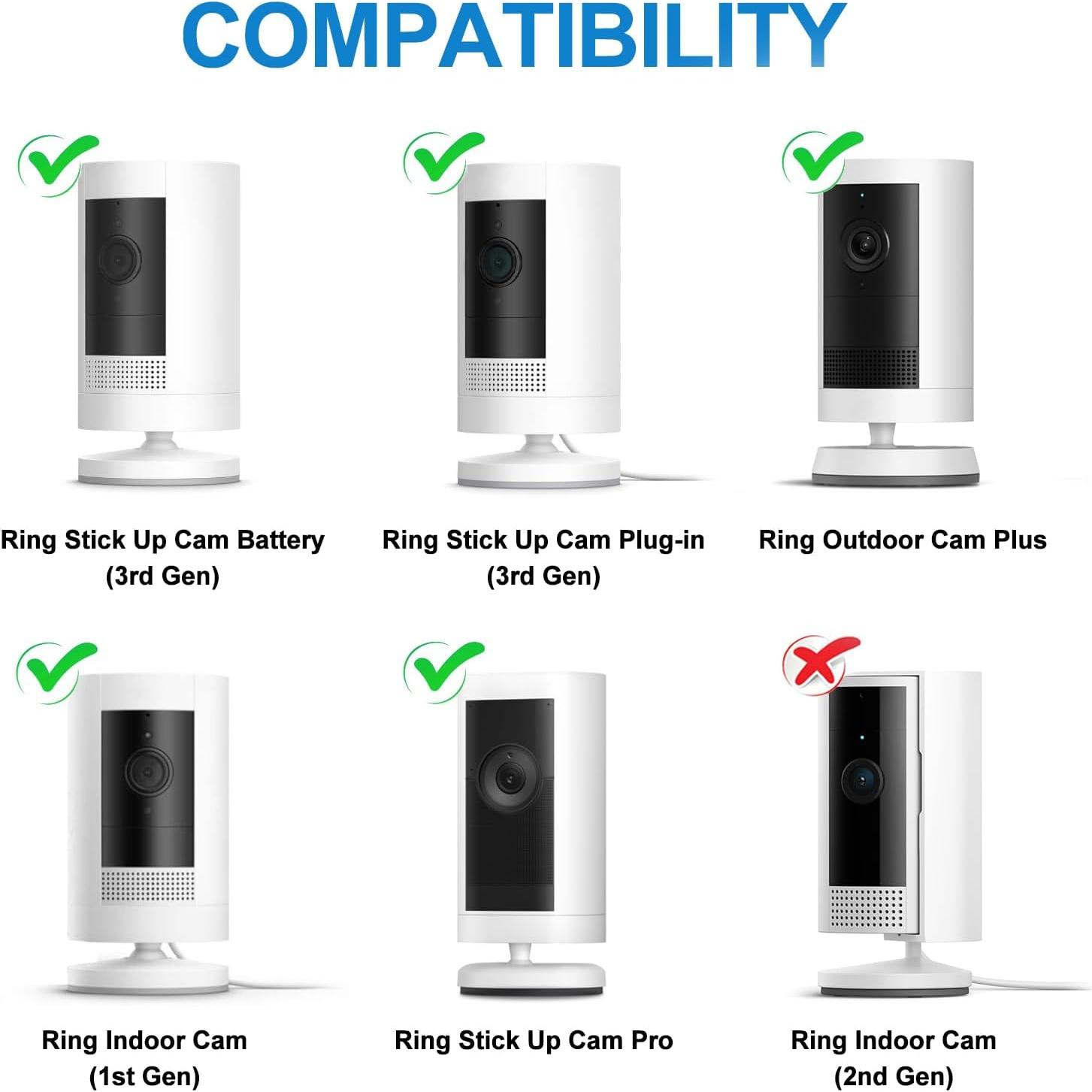 Soporte de Pared Ajustable para Cámaras Ring y Eufy - Blanco
