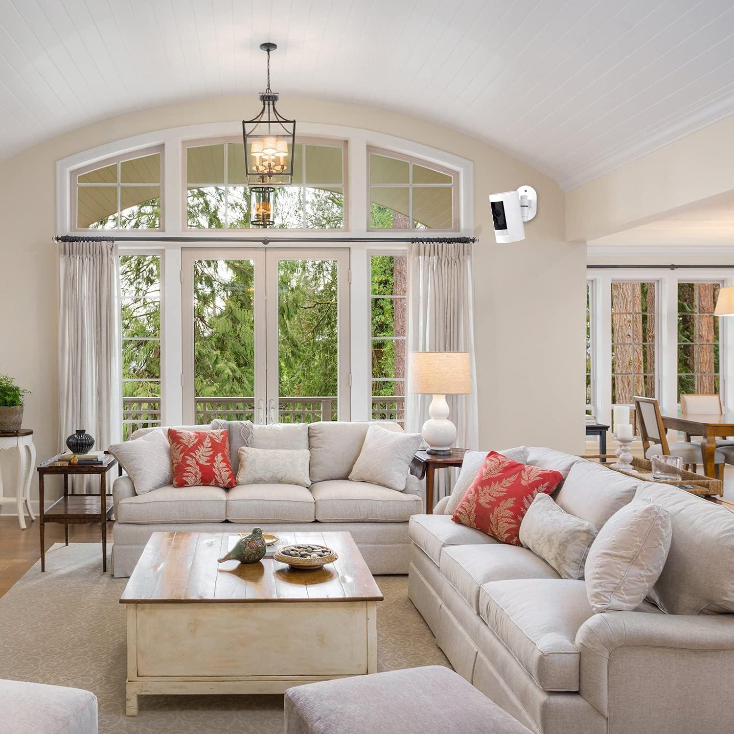 Soporte de Pared Ajustable para Cámaras Ring y Eufy - Blanco