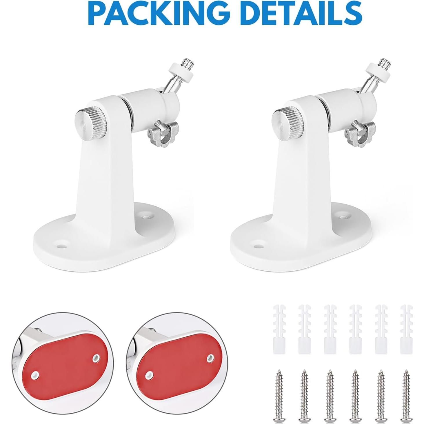 Soporte de Pared Ajustable para Cámaras Ring y Eufy - Blanco