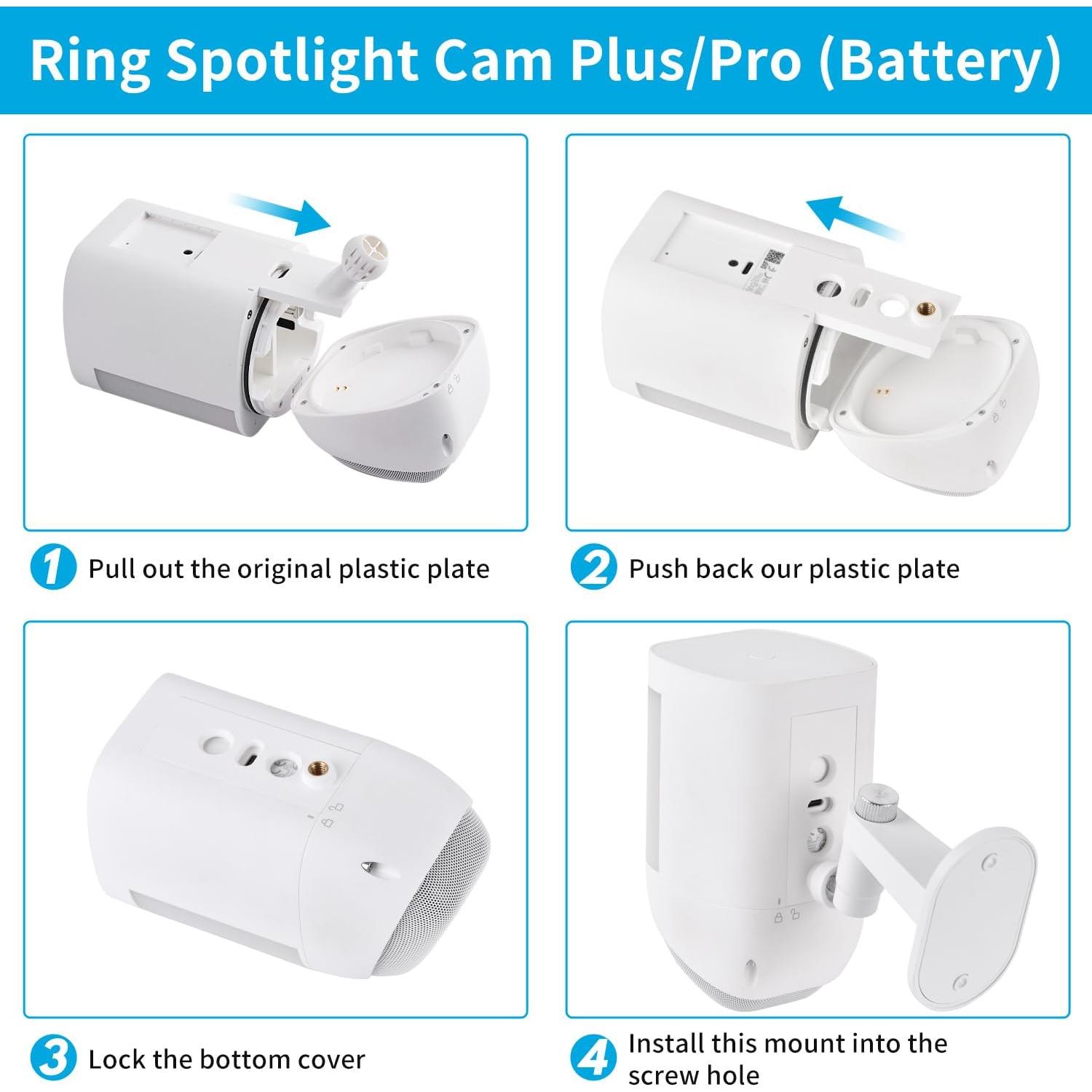 Soporte de Pared Ajustable 360° para Ring Spotlight Cam - 2 Paquetes