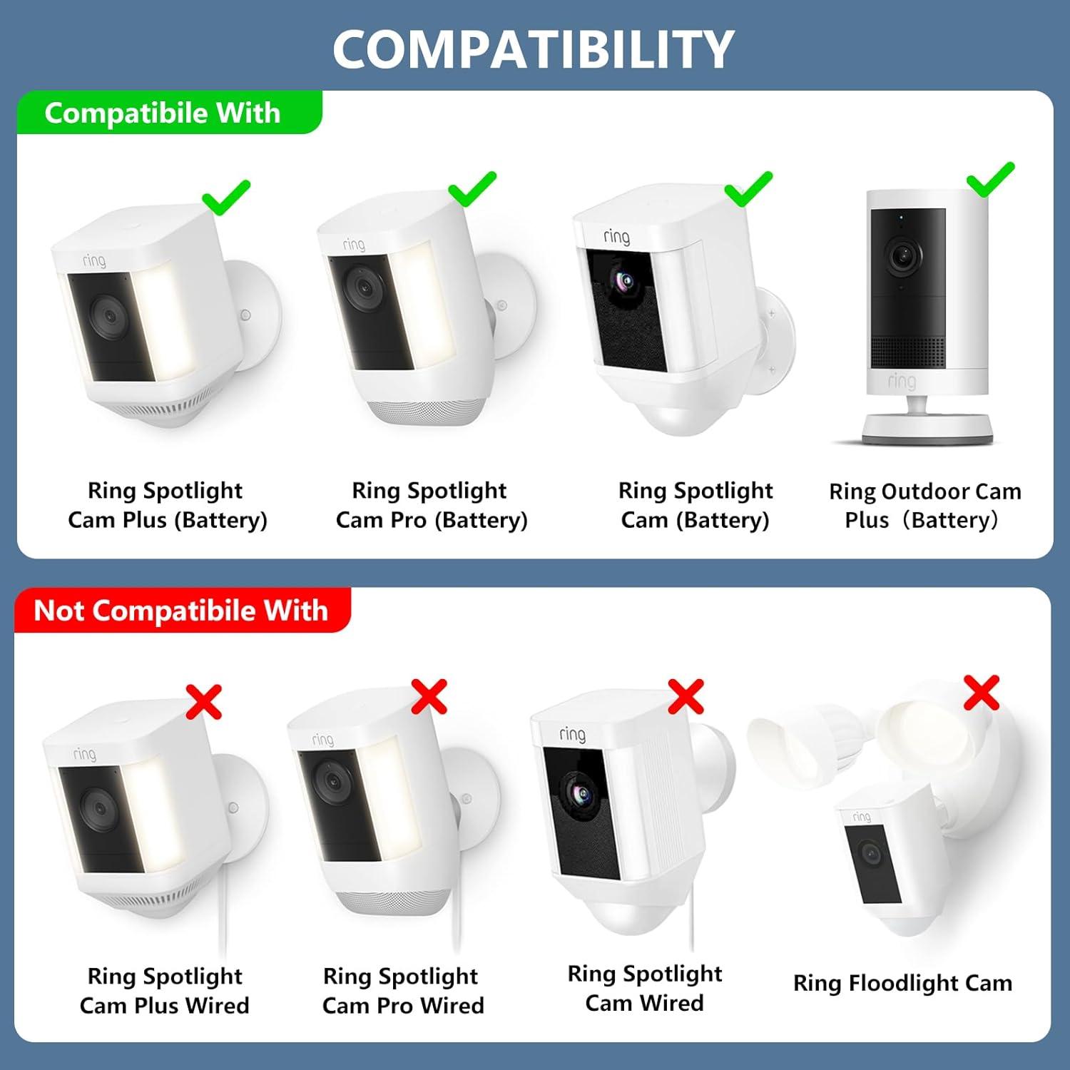 Soporte de Pared Ajustable para Ring Spotlight Cam y Stick Up Cam - Negro