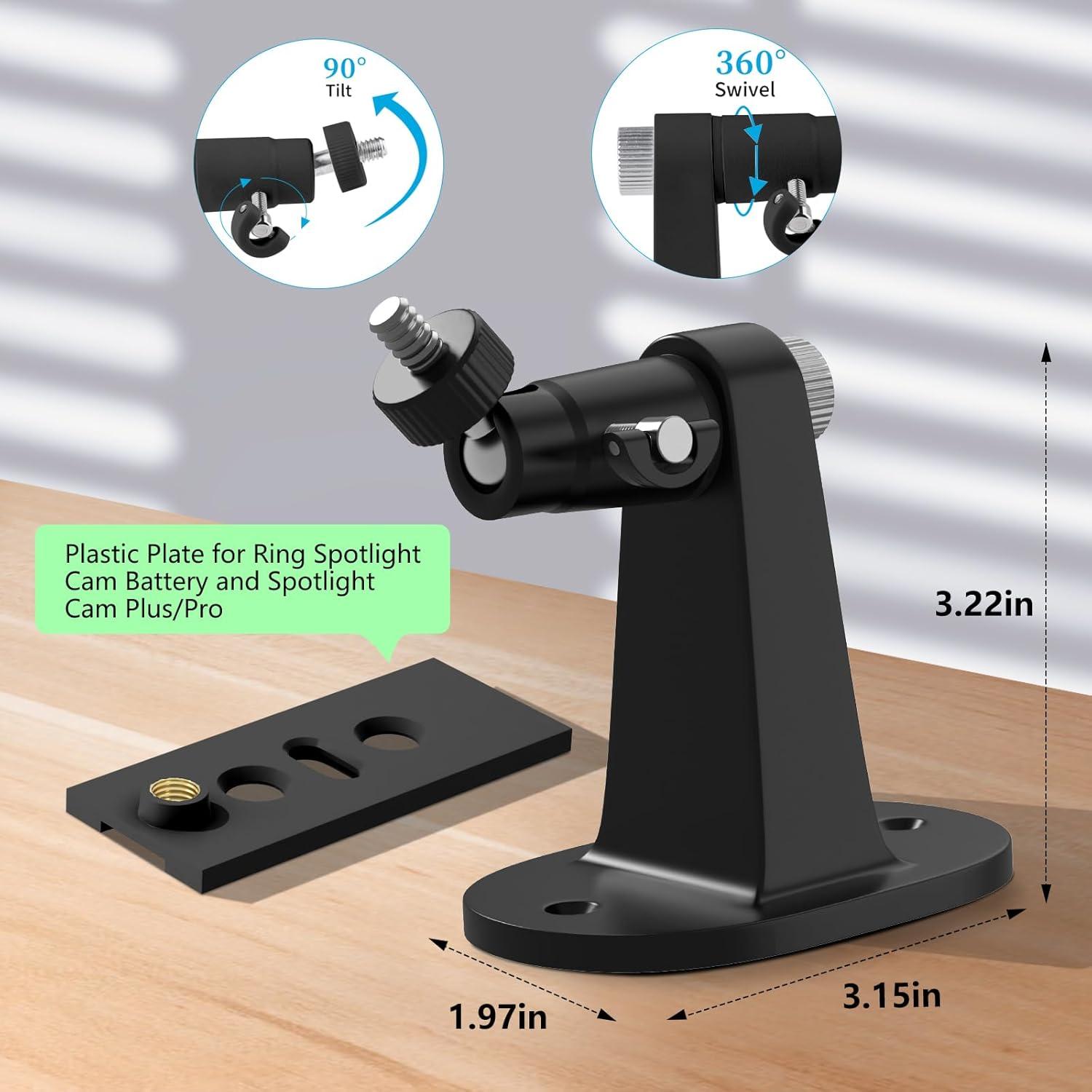 Soporte de Pared Ajustable para Ring Spotlight Cam y Stick Up Cam - Negro
