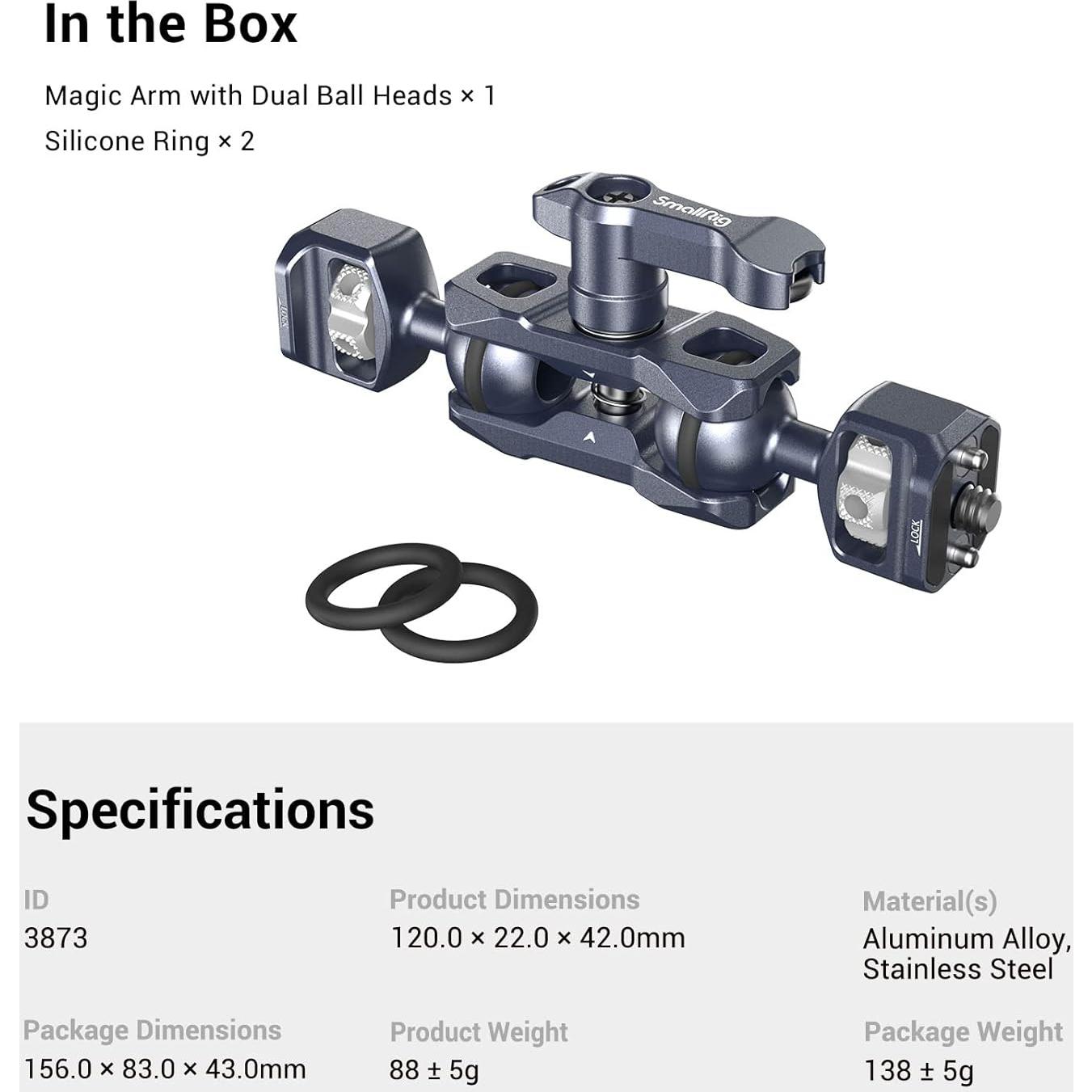Brazo Mágico SmallRig 3873 para Cámara 88g Ajustable