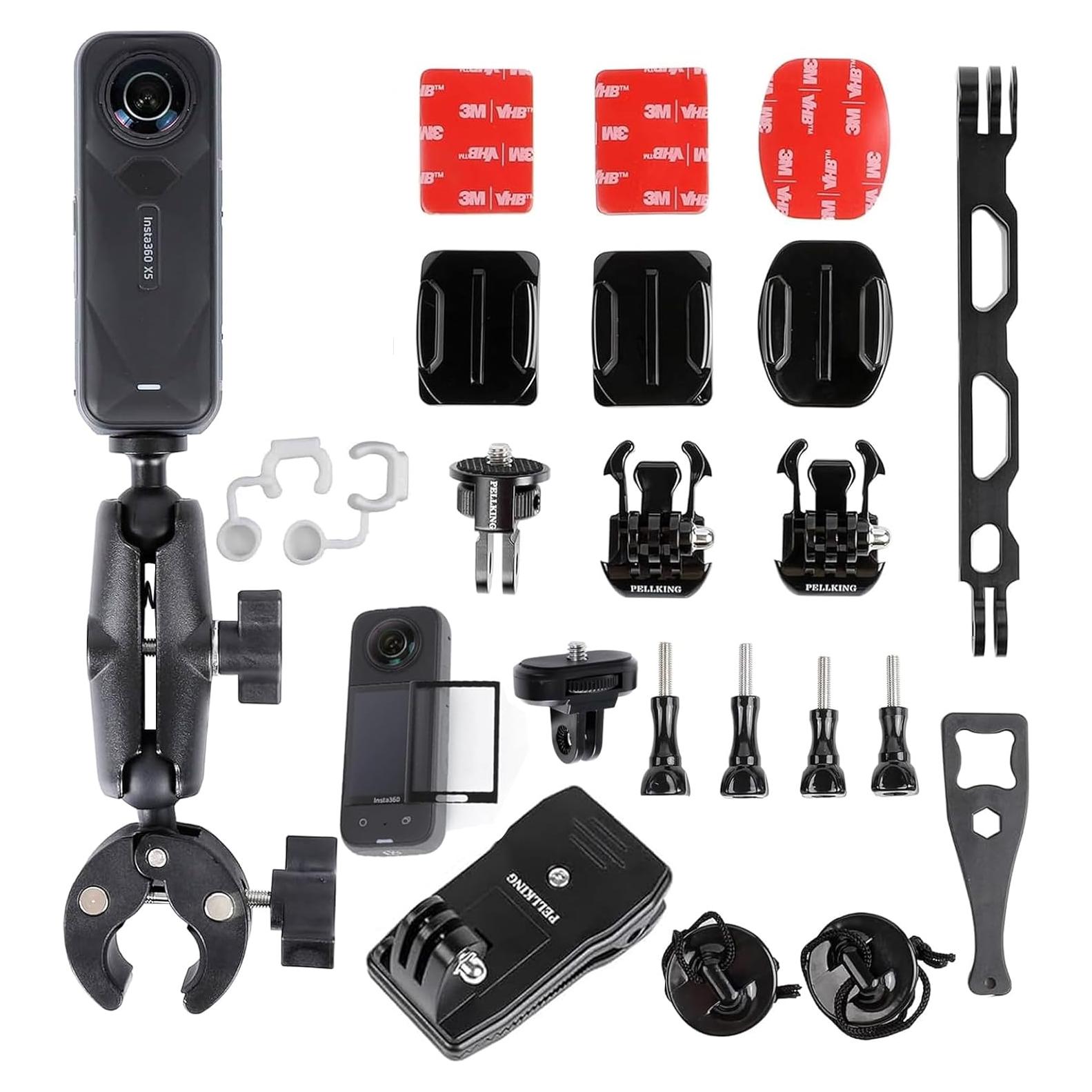 Kit de Montaje PellKing para Insta360 X5/X4 - Manillar y Casco