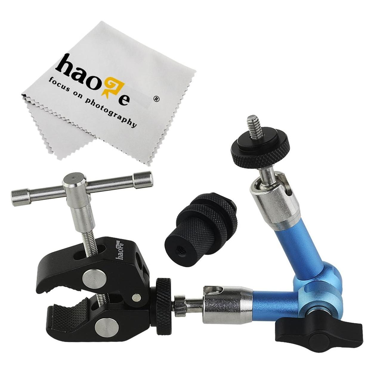 Brazo Mágico Articulado Haoge 190mm Acero Inoxidable con Abrazadera