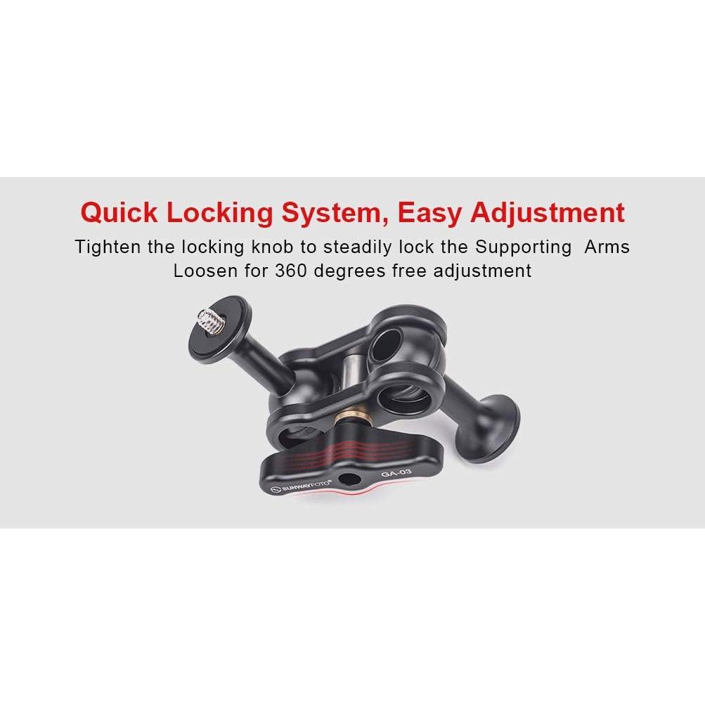 Brazo Mágico Sunwayfoto GA-03 para Trípode 1/4" Aluminio