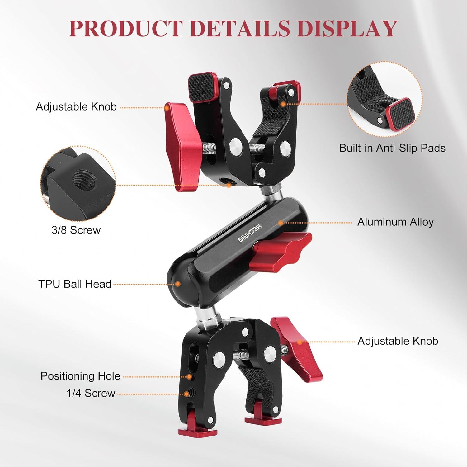 Doble Abrazadera Mágica Mechrig MRJC010 para Montaje de Cámara
