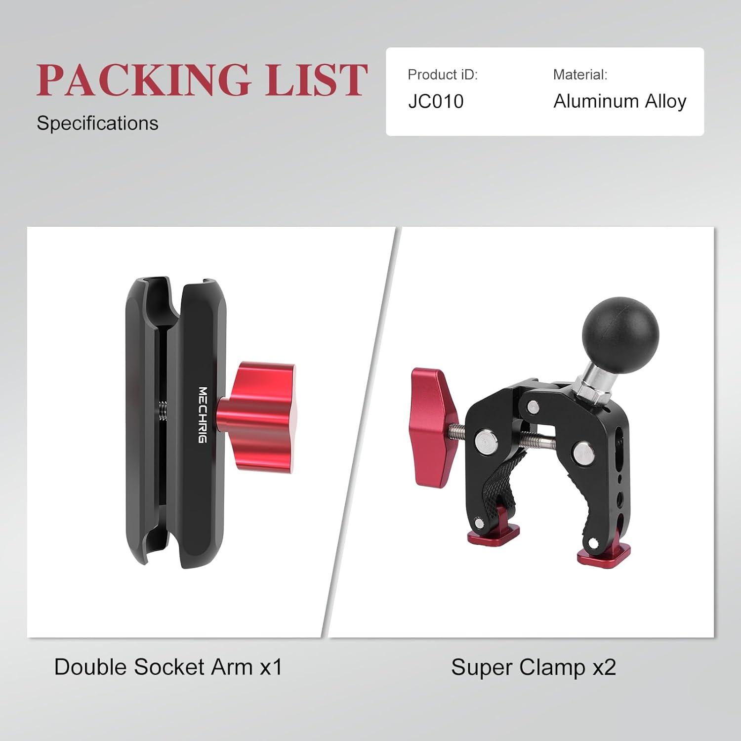 Doble Abrazadera Mágica Mechrig MRJC010 para Montaje de Cámara