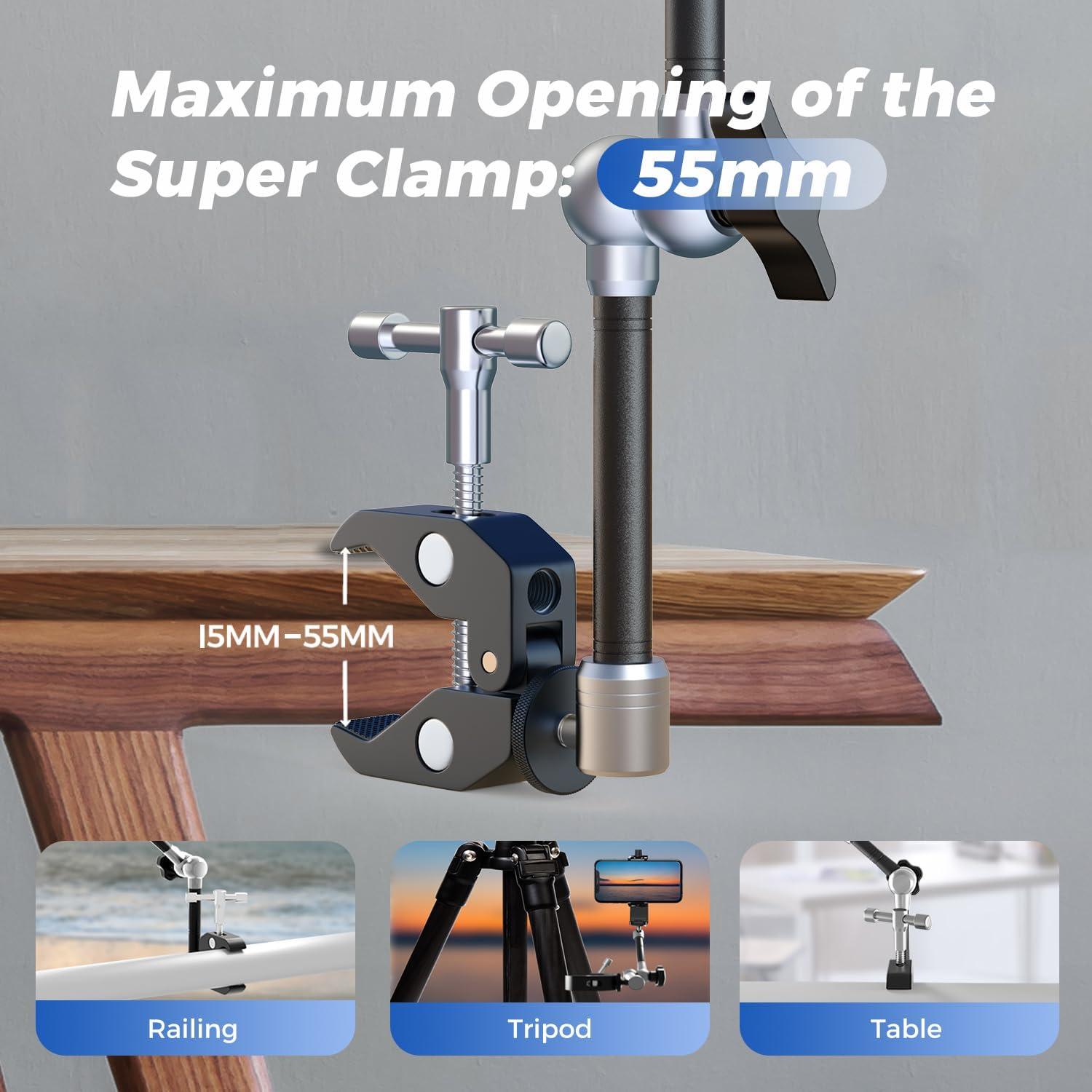 Abrazadera de cámara ATLI con brazo mágico 27.94 cm plata