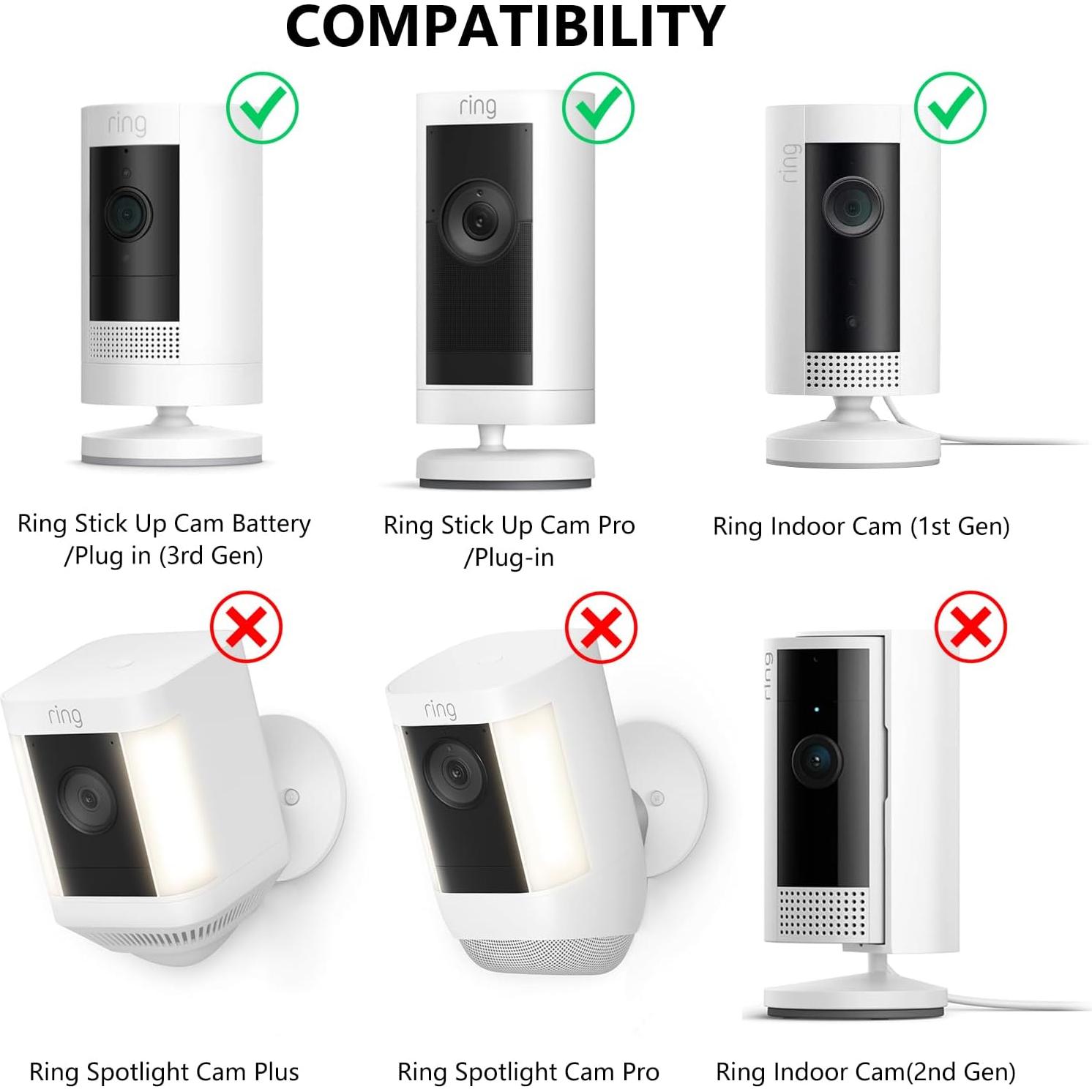 Soporte de Pared Ajustable para Cámara Ring - 2 Pack