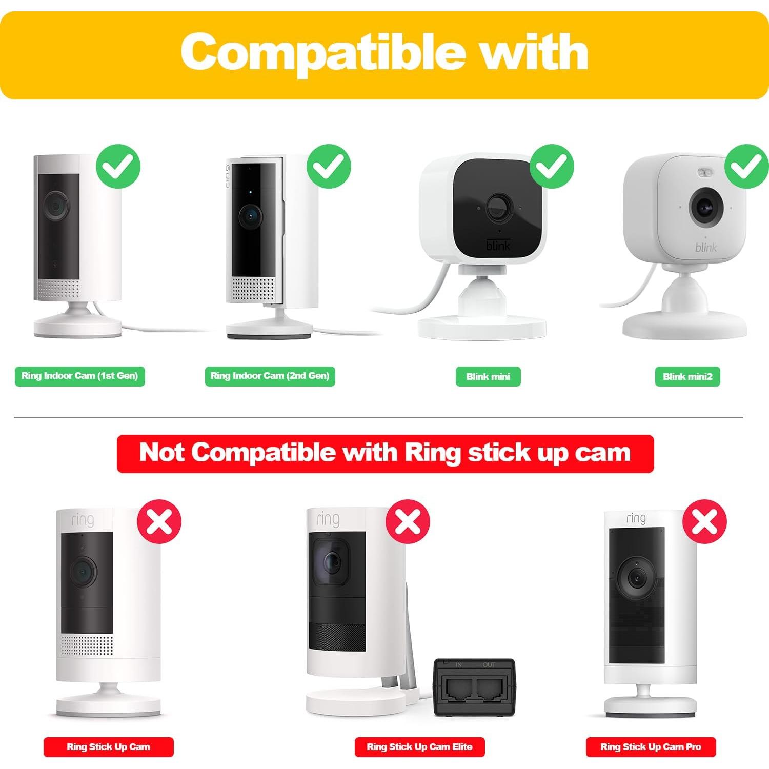 Soporte Adhesivo para Cámara Ring iTODOS - 2 Piezas, Instalación Sin Perforación