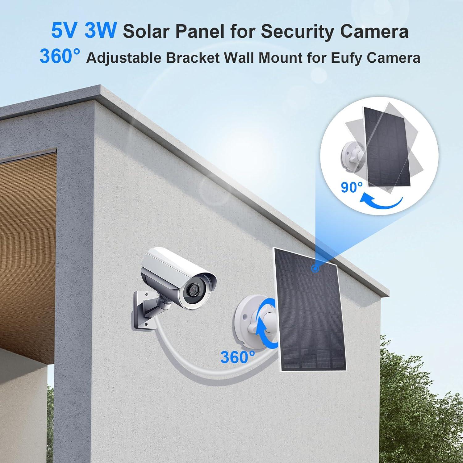 Panel Solar Impermeable 5V 3W KBT 2Pack para Cámara Eufy