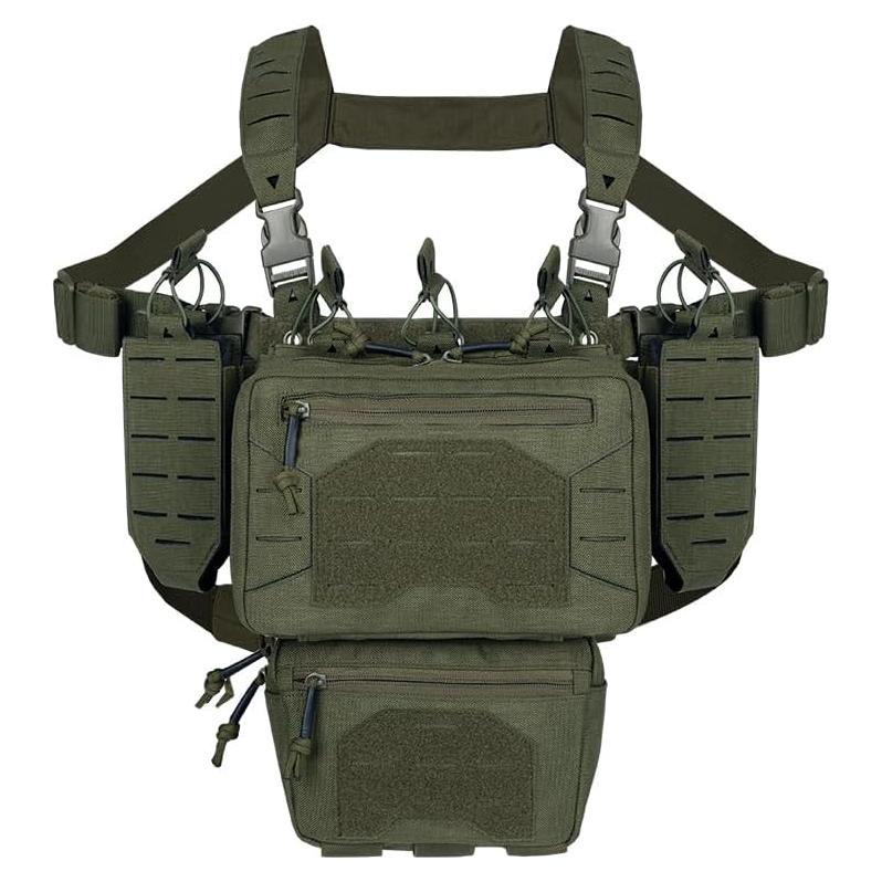 Chaleco Táctico Modular PIKEON Ykd-088 Nylon 1000D Verde
