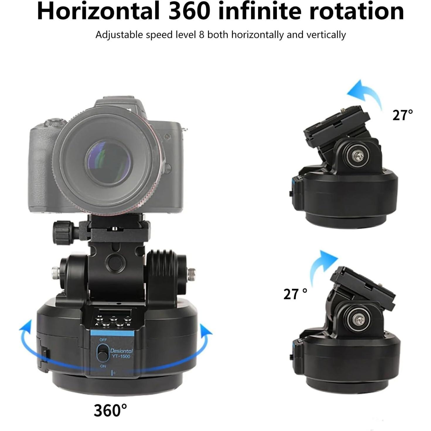 Cabezal panorámico motorizado YT-1500 con control remoto 2kg