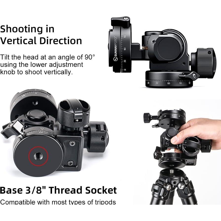 Cabezal de Trípode GH-PROII Sellvia con Engranaje de 3 Vías