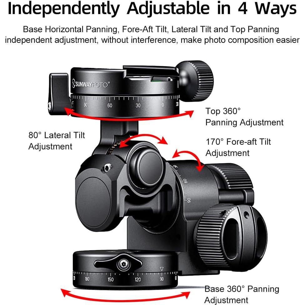 Cabezal de Trípode GH-PROII Sellvia con Engranaje de 3 Vías