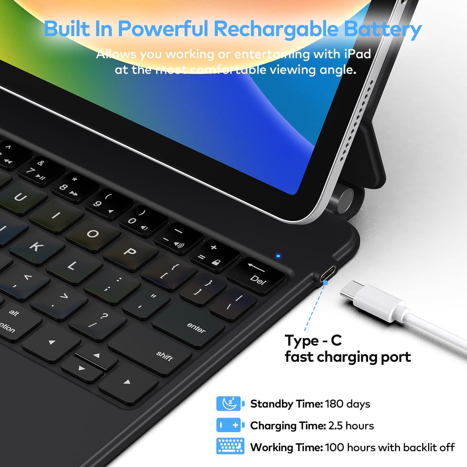 Funda Teclado iPad 10.9" 10ª Gen 2022 - Trackpad y Soporte