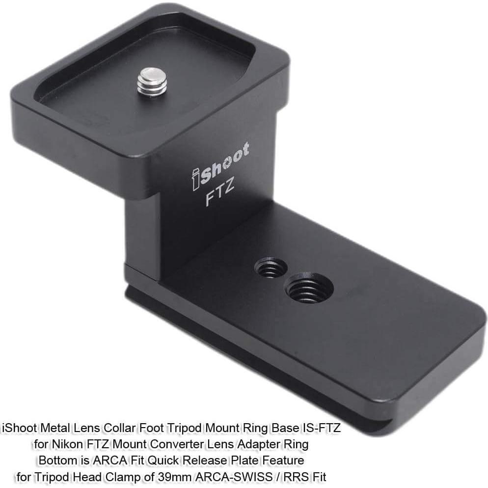 Pie de soporte de collar de lente iShoot IS-FTZ para Nikon FTZ