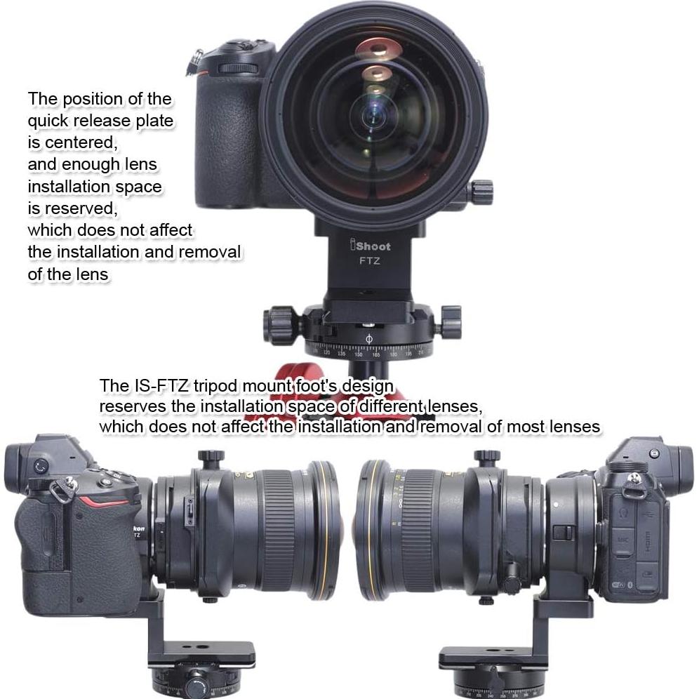 Pie de soporte de collar de lente iShoot IS-FTZ para Nikon FTZ