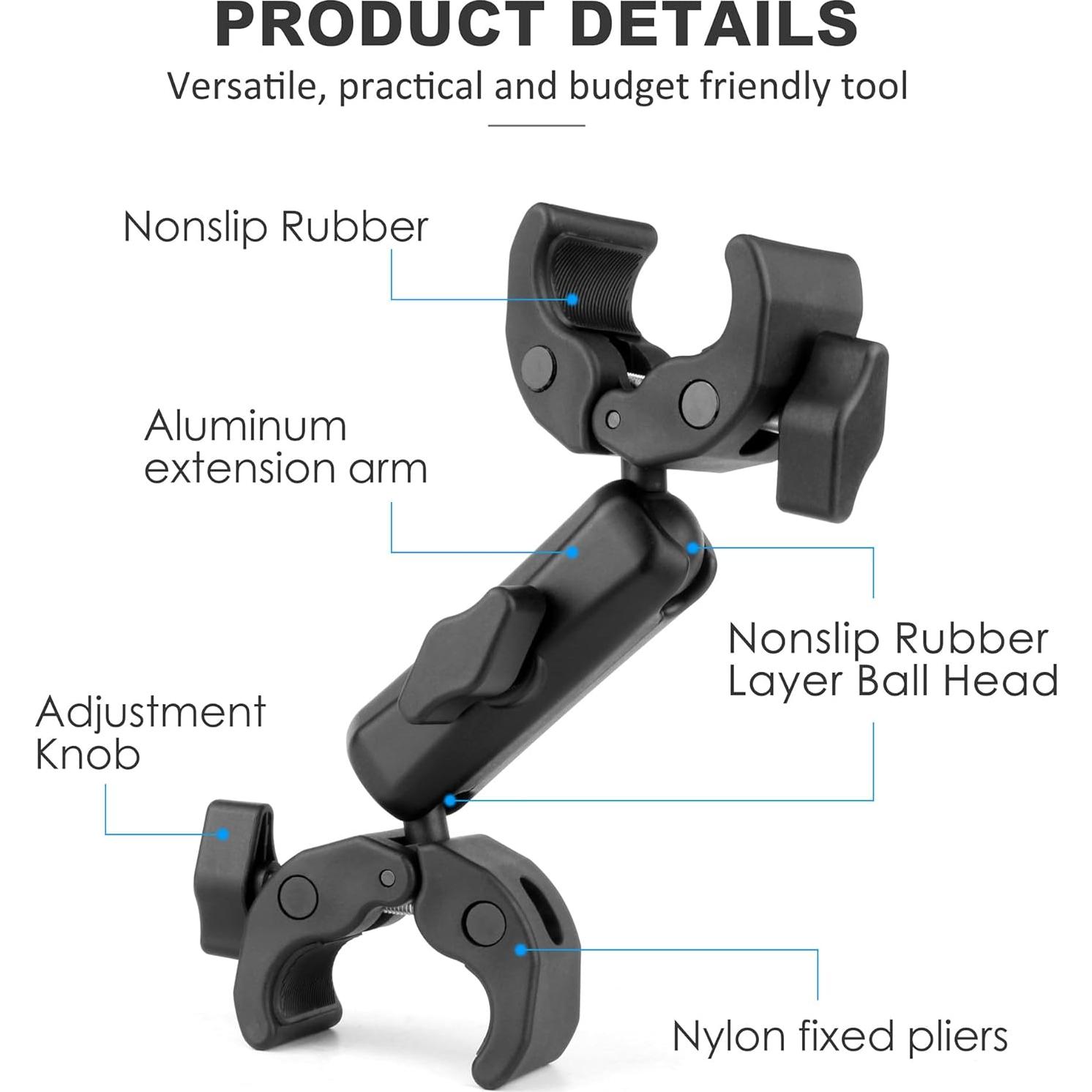 Soporte de Cámara Doble Super Clamp YALLSAME con Brazo Ajustable