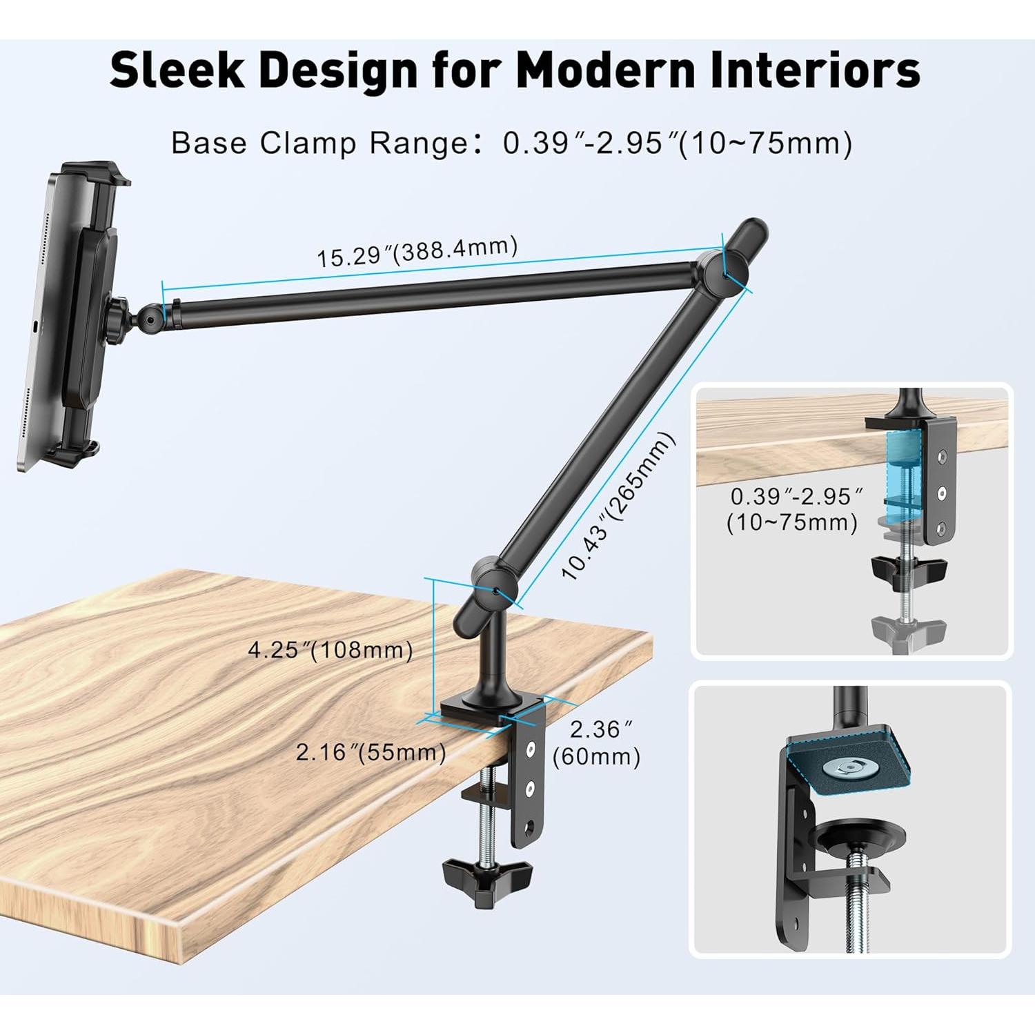 Soporte para Tableta AboveTEK TS-388B Ajustable 360° Negro