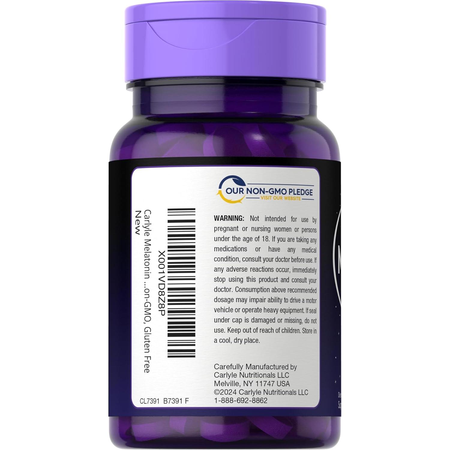 Melatonina 12 mg Carlyle 180 Tabletas Disolución Rápida Sabor Baya