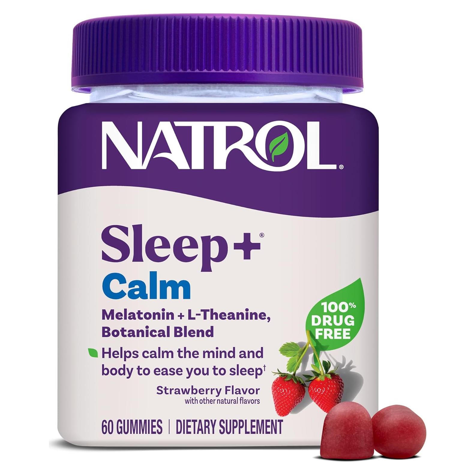 Gomitas de Melatonina Natrol Sleep+ Calm 60 unidades Sabor Fresa