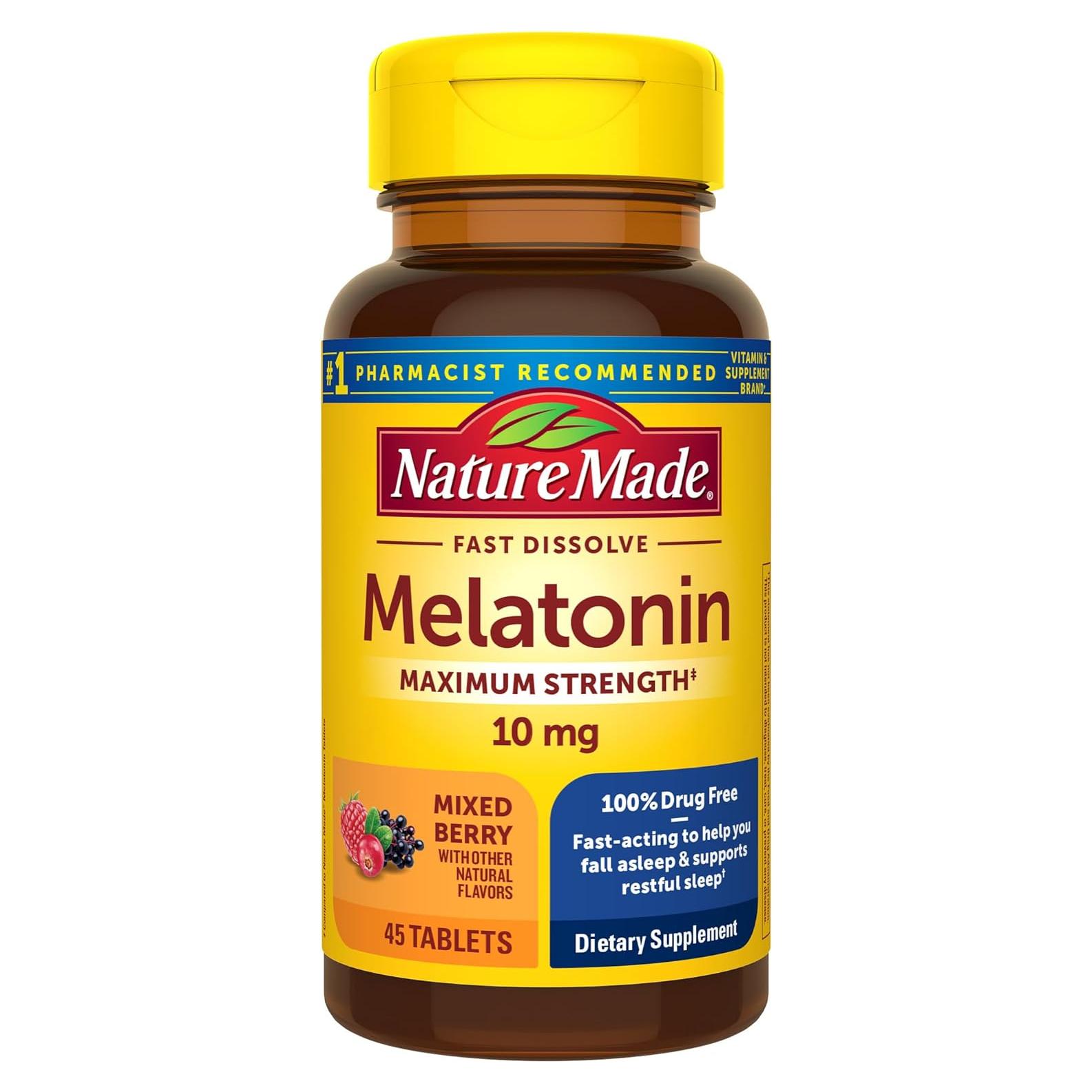 Melatonina 10mg Nature Made Disolución Rápida 45 Tabletas