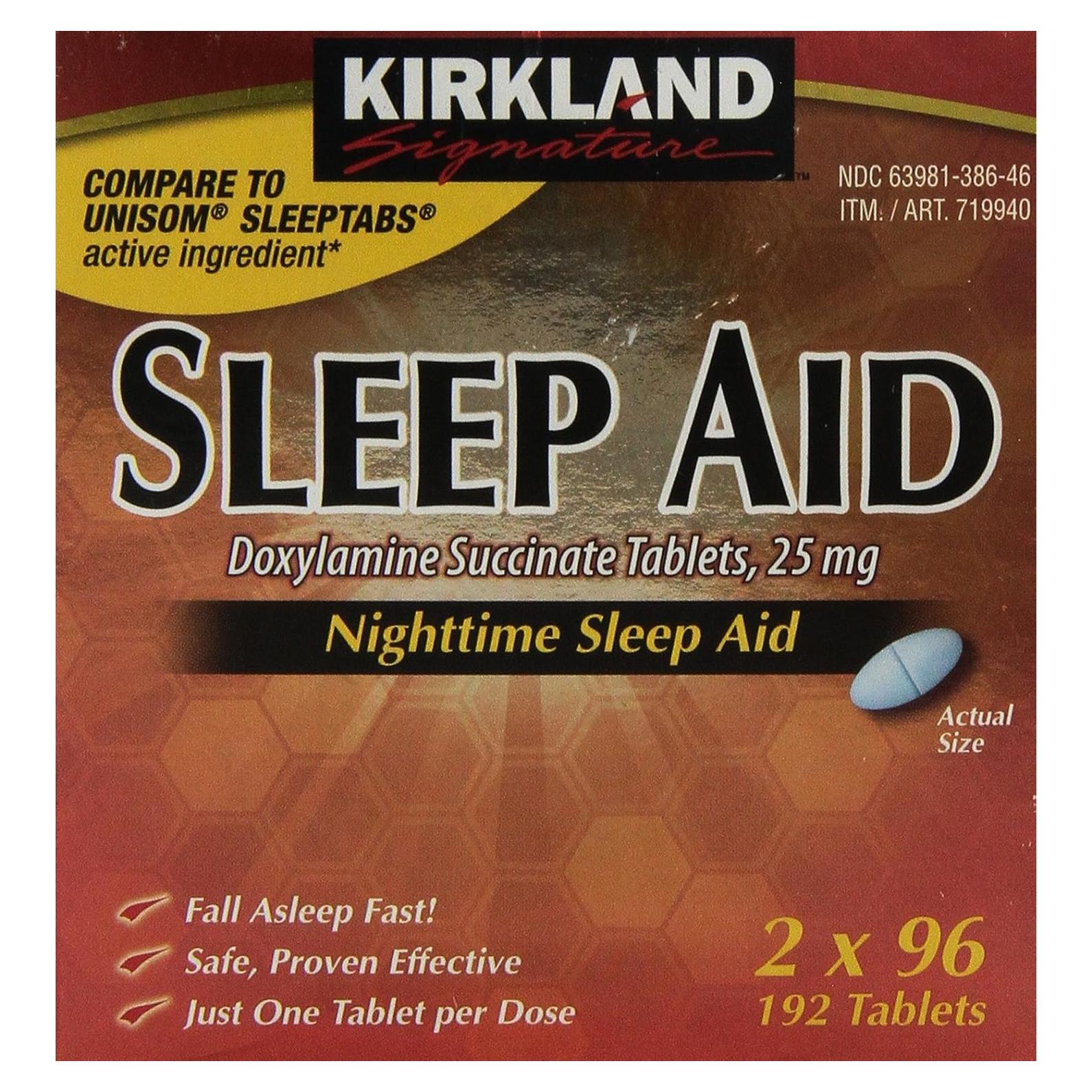 Kirkland Signature Ayuda para Dormir 192 Tabletas 25 mg