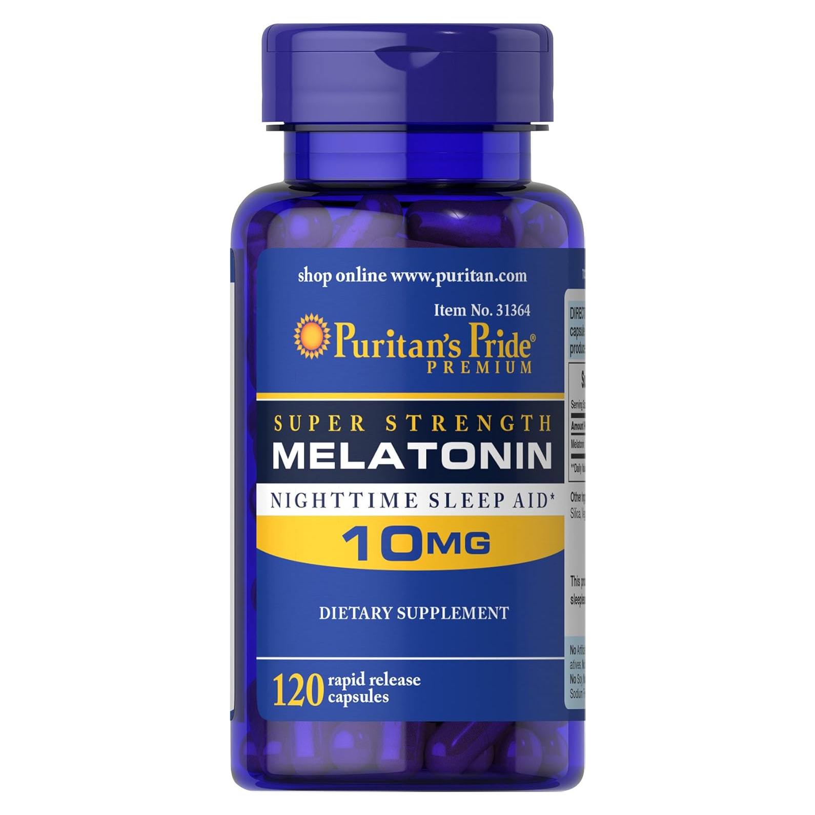 Melatonina Puritan's Pride 10mg 120 Cápsulas Rápida Liberación