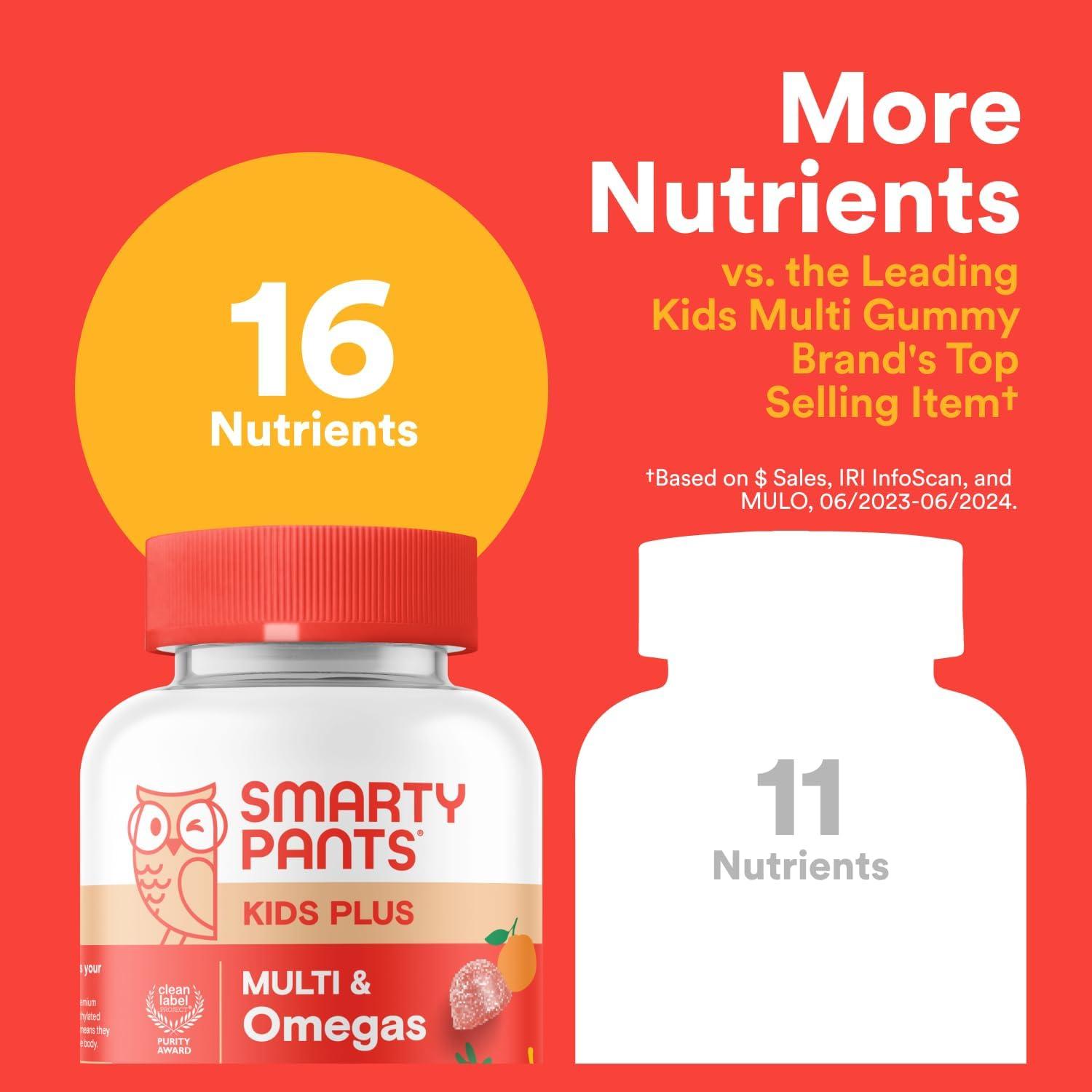 SmartyPants Niños Gomas Multivitamínicas 80 Conteo Omega 3