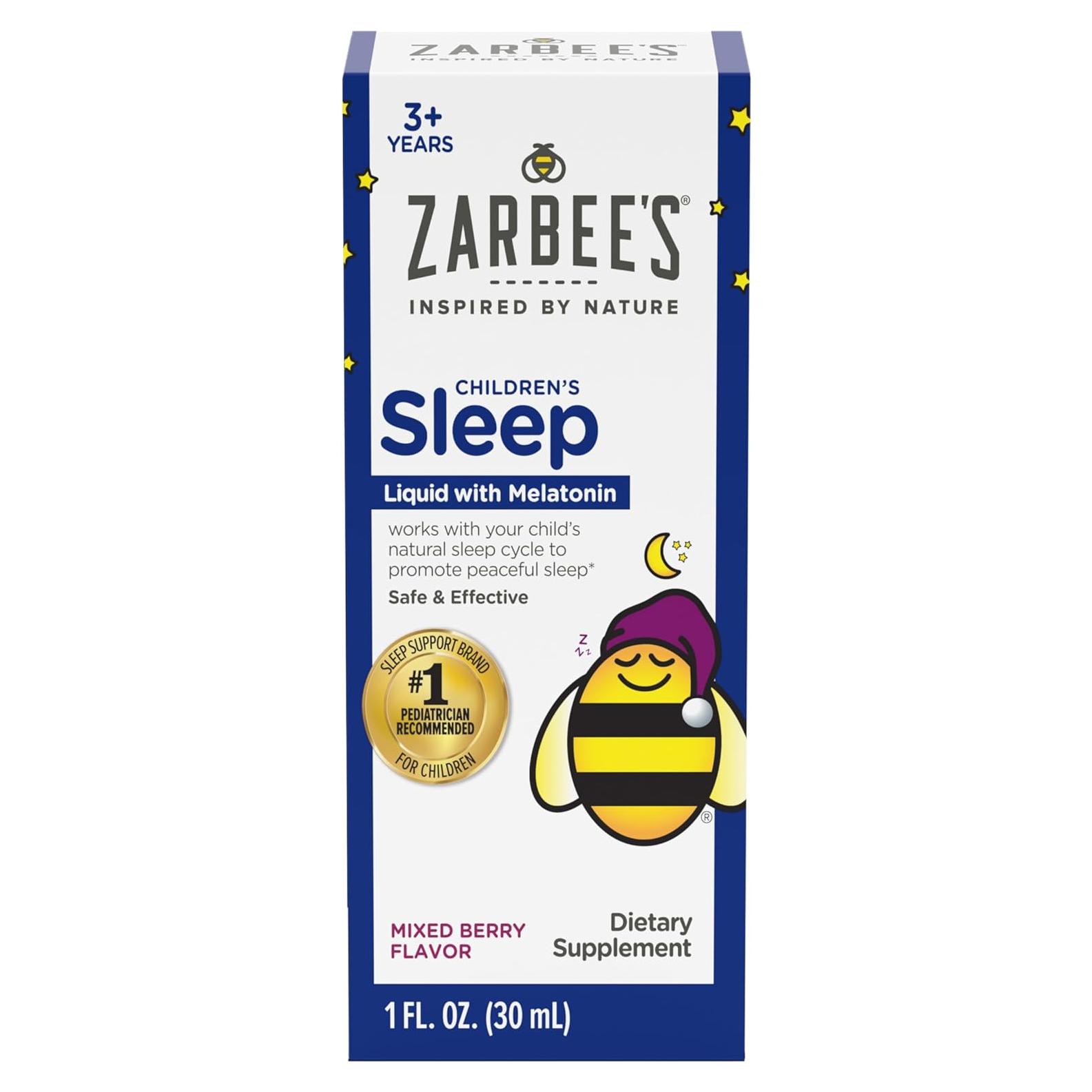 Suplemento Líquido para Sueño Niños Zarbee's 1mg Melatonina 29.57ml