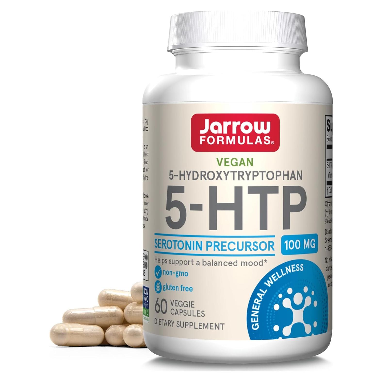Suplemento 5-HTP Jarrow Formulas 100mg 60 Cápsulas Veganas