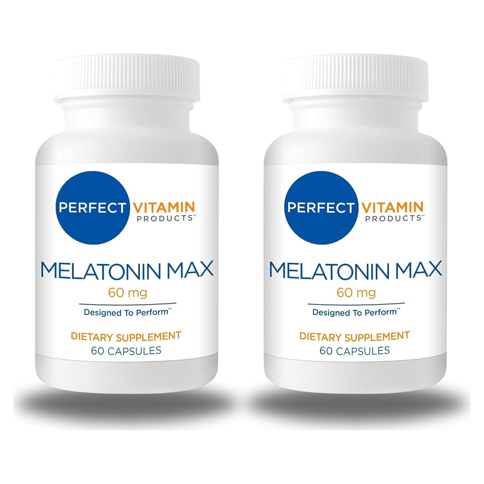 Melatonina Extra Fuerte 60mg Perfect Vitamin - 120 Cápsulas Veganas