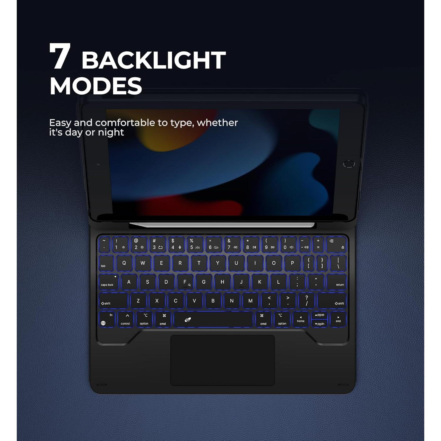 Funda con Teclado Dexnor para iPad 10.2" 9ª Gen Negro