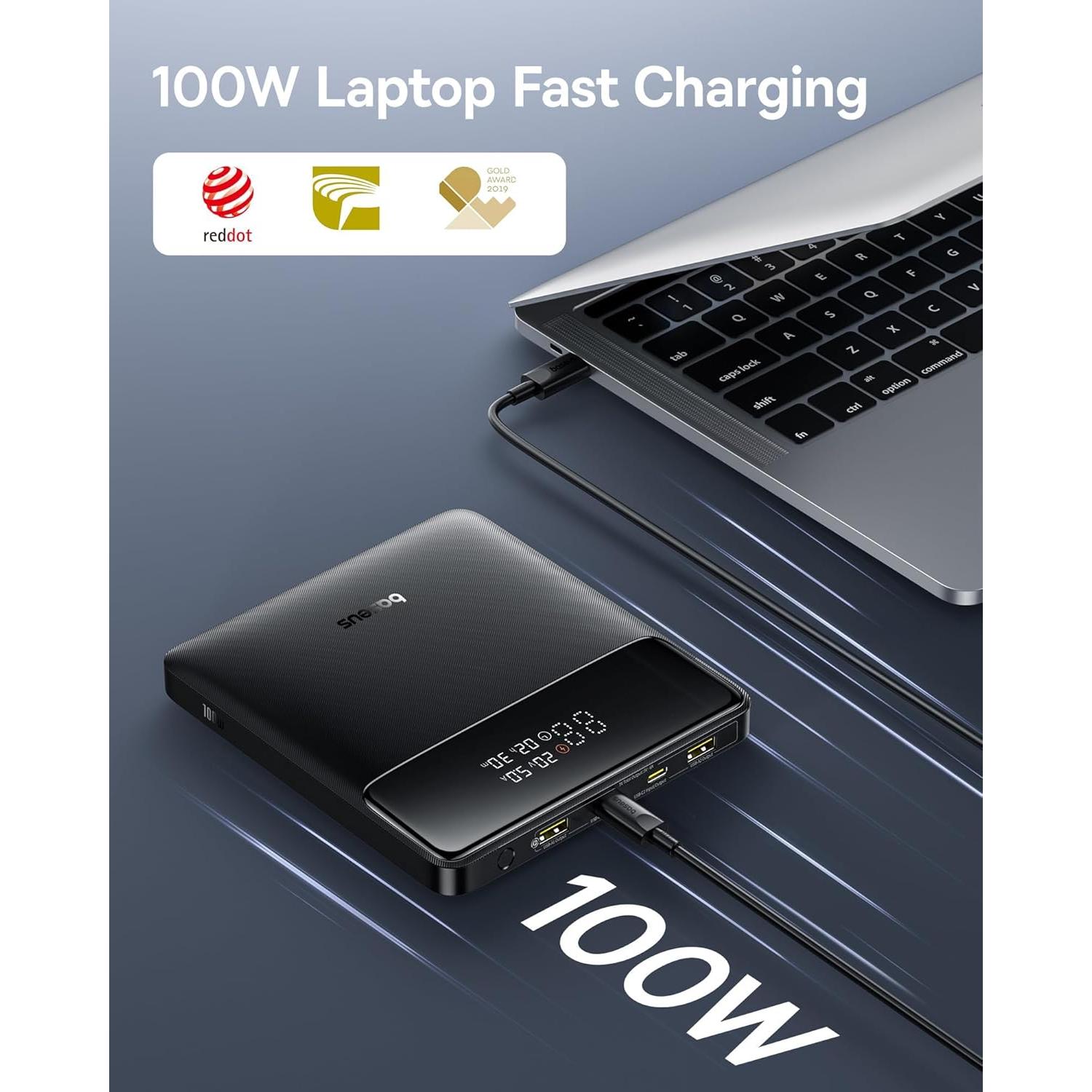Cargador Portátil Baseus 100W 20000mAh Carga Rápida USB-C