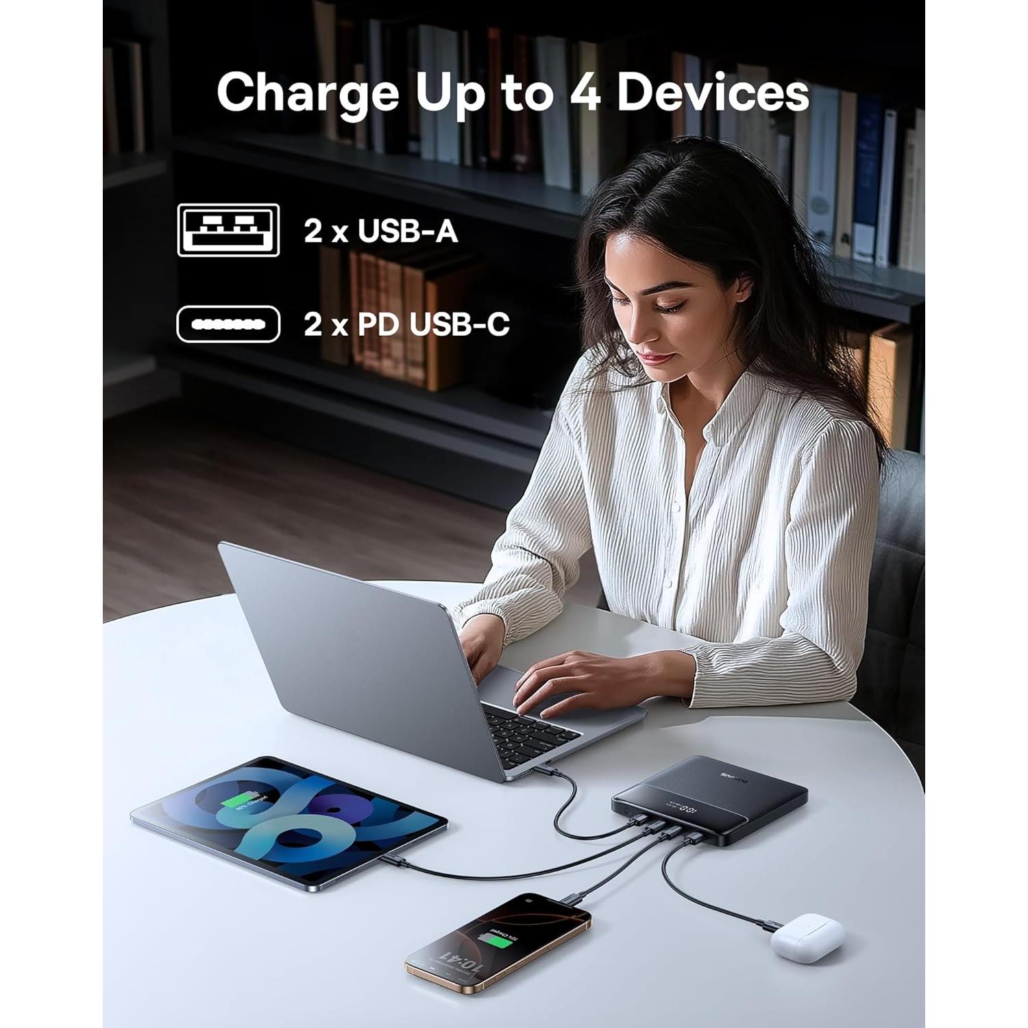 Cargador Portátil Baseus 100W 20000mAh Carga Rápida USB-C