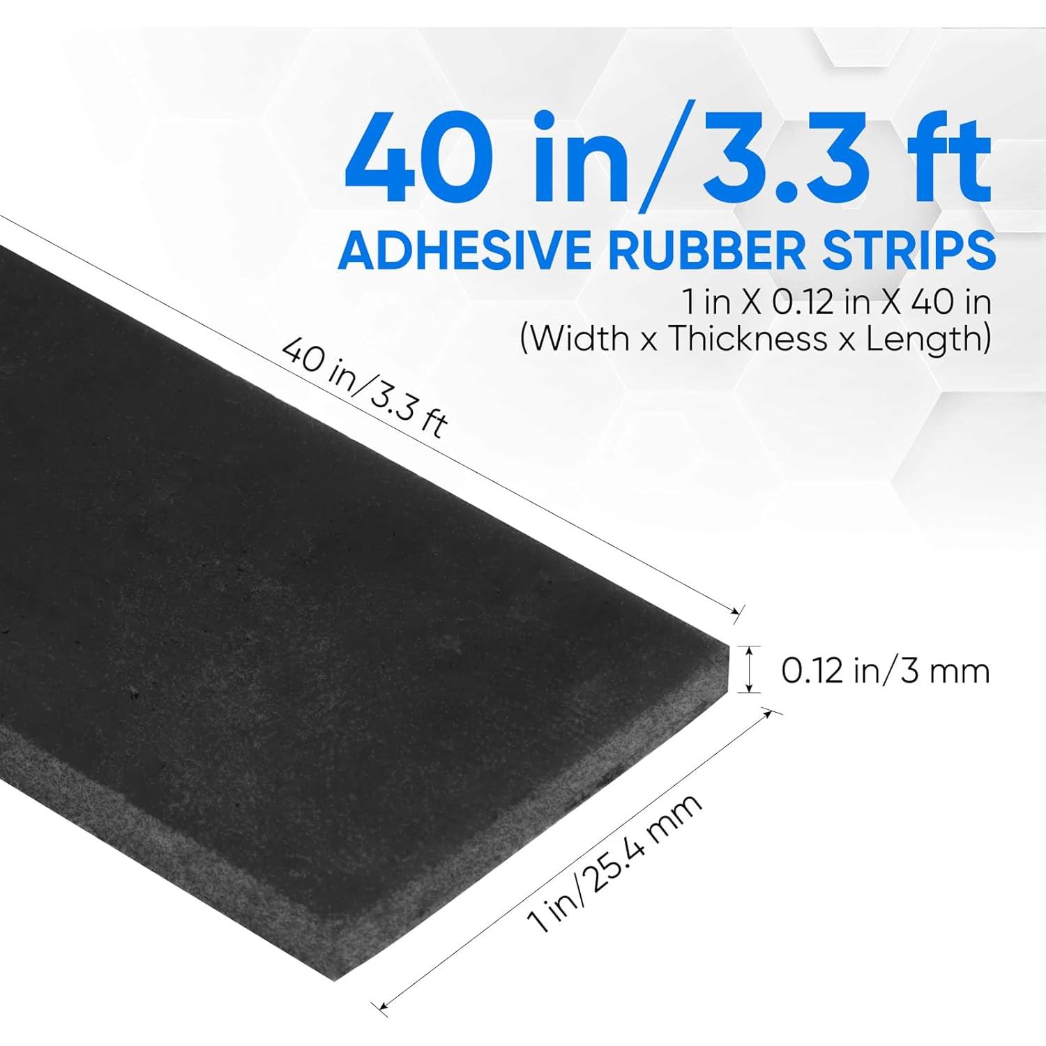 Tira de goma neopreno autoadhesiva VOCOMO 2.54cm x 0.32cm x 1.01m